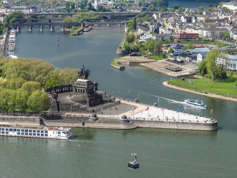 deutsches eck, koblenz, rhine, moselle, rhineland-palatinate, sightseeing, tourist attraction, cable car, germany, flow, historic center, middle rhine valley, ships, rheinland, monument, koblenz, koblenz, koblenz, koblenz, koblenz